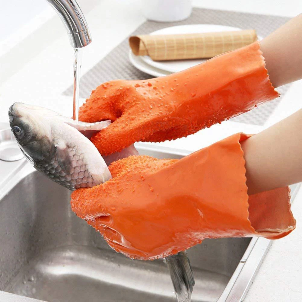 Household Kitchen Cleaning Non-slip PVC Vegetable , Potato Peeling Gloves
