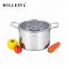 Household tri-ply clad stainless steel cooking pot/ casserole with glass lid