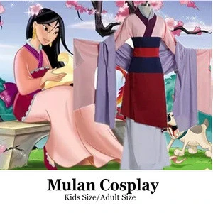 Hua Mulan Dress Cosplay Princess Mulan Costume Kids Women Adults Long Dress Halloween Cosplay Costume Custom Made
