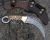 Import Hunting Knife 10" Damascus Steel Karambit Knife w/ Sheath Exotic Olive Wood Handle w/ Thumb Hole from Pakistan