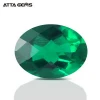 Hydrothermal Grown Emerald 10*8mm 2.2 Carat Oval Shape Double Checker Cut Zambian Emerald Loose Gemstones