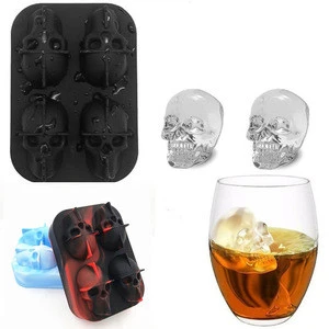 Ice Cube Maker Skull Shape Chocolate Mould Tray Ice Cream DIY Tool Whiskey Wine Cocktail Ice Cube 3D Silicone Mold