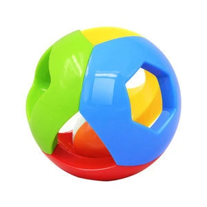 Infant plastic educational toys puzzle rattle ring grounder ball for baby training crawl