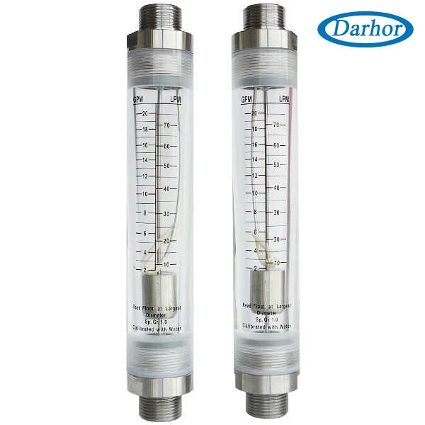 Inline stall DFG-20 Acrylic flow meter for gas 60 Nm3/h