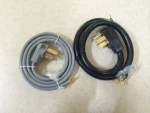 J100433 5Ft 6/2 & 8/1 Gauge 50 Amp SRDT Type 3 Wire Range Extension Cord Gray Right Angle, NEMA 10-50