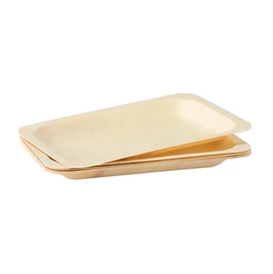 KarlNiko Disposable Rectangular Food Grade Wooden Dish Plate ( 5.5&quot; x 8&quot; )