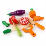 Kids intelligence toys educational fine motor training toy baby wooden fruits cutting toys for daycare