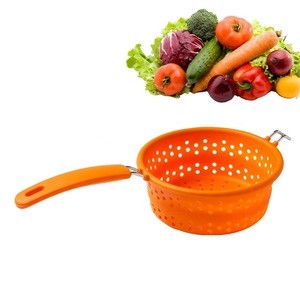 Kitchen accessories tools	silicone flexible strainer foldable collapsible colander