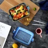 Kitchenware rectangle deep blue nordic ware ceramic bakeware / bakeware set with double handle