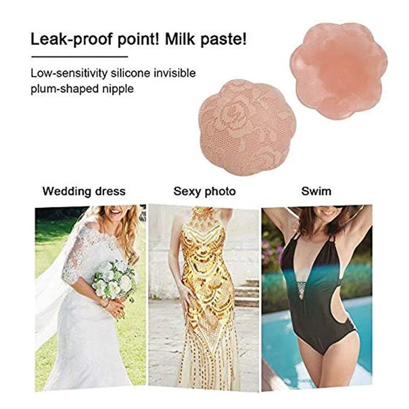 Lace Silicone Breast Pasties Pads Natural Skin Adhesive Nipple Pasty Stickers