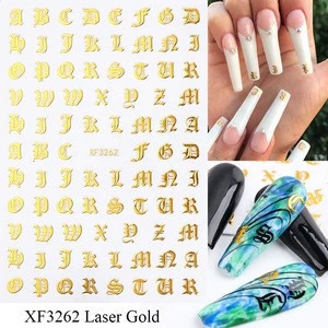 LDJX-S10  English Letter Decal Art Retro Manicure Nail Stickers
