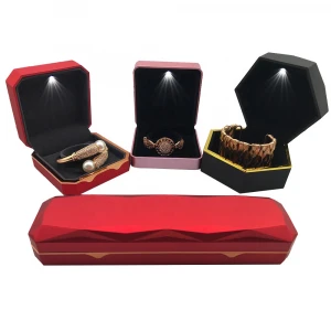 Led Bracelet Box Luxury Jewelry Gift Box with Custom Logo Wholesale Handmade Jewelry Packaging Storage Organizer