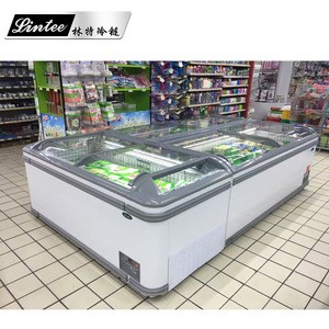 Lintee Combined Supermarket Chest refrigerator deep freezer for Ice Cream and Frozen Food