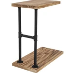 Living Room Furniture Industrial Style  Pipe C-Shaped End Table Black Side Tables
