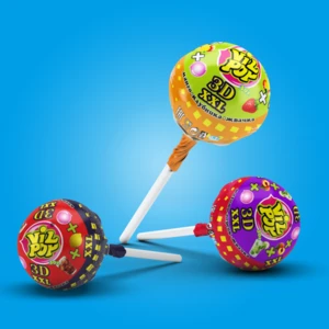 LOLLIPOP Caramel candies on a stick "VILPOP 3D XXL",Vilpop, Hard Candy Lollipop