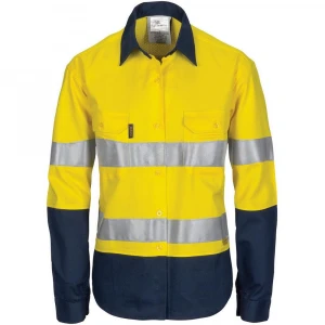 Long sleeve fire resistant quality-assured outdoor uniform shirts wholesale long sleeve contrast color work-wear