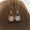 Longshine Fashion Women 18K Pure Gold Natural Diamond Necklace  Female Diamond Pendant Necklace Jewelry