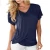 Import Loose Round Neck Short Sleeve Ladies Tee Shirt,Custom Long Womens T-shirt With Pocket from China