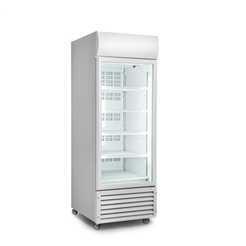 Low Noisy Vertical Glass Door Deep Display Ice Cream Refrigerator Freezer