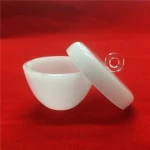 Low price milky white quartz glass crucible with lid in various size