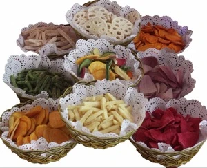 Low temperature Vacuum Fried mixed vegetable chips, Snacks foods