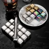 Luxury Stainless Steel Whiskey Cool Chiller Ice Stone Mirror Polish Ice Cube Set