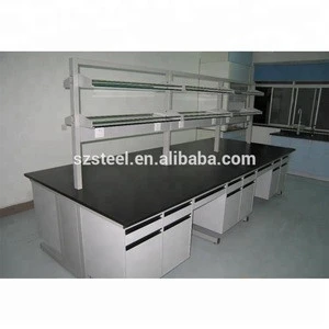 Manufacturer Steel and Wooden Lab Furniture / Wall Bench / Central Table For Chemistry / Physical / Biologic Laboratory