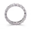 Marquise White Gold Cut CZ Eternity Band Rings 925 Sterling Silver