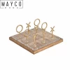 Mayco Square Wood Tic Tac Toe Table Game Metal Home Decoration