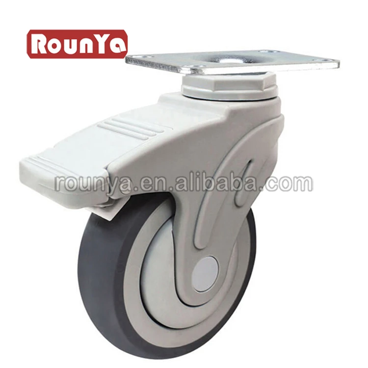 Medical grade caster hospital care bed swivel caster wheel with TPR wheel