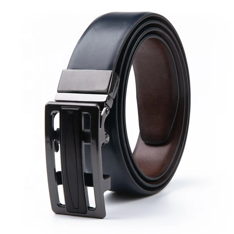 Men automatic 100% genuine leather belt reversible designer leather belt for men