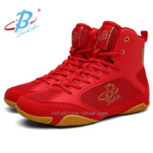 Men&#39;s red boxing shoes combat  fighting boots   oem custom boxing shoes