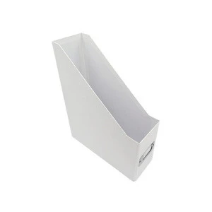 Metal Corner Foldable White File Book Racks Holders Stand Paper Documents Magazine File Cardboard Stationery Holder for Office