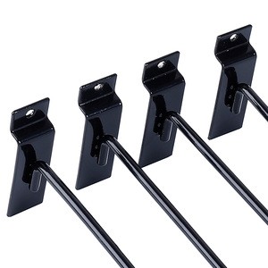 Metal display hanging hooks black 12&#39;&#39; slatwall hooks wholesale slat wall hooks