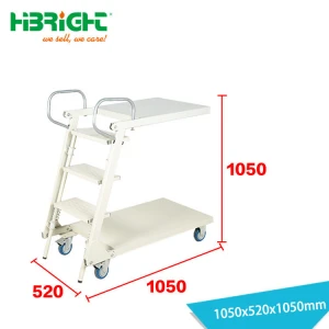metal step moveable warehouse ladder cart