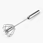 metal whisk baking whisk mini egg-whisk stainless steel semi-automatic mixer egg beater manual push rotating wihsk