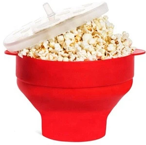 Microwave Hot Air Reusable Foldable Silicone Popcorn Maker Popper Bowl Bucket