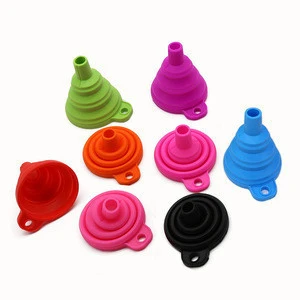 Mini Kitchen Gadgets Silicone Collapsible Funnel flexible high quality small size silicon funnels
