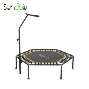 Mini Trampoline with Handle Fitness Trampoline Indoor for Adults