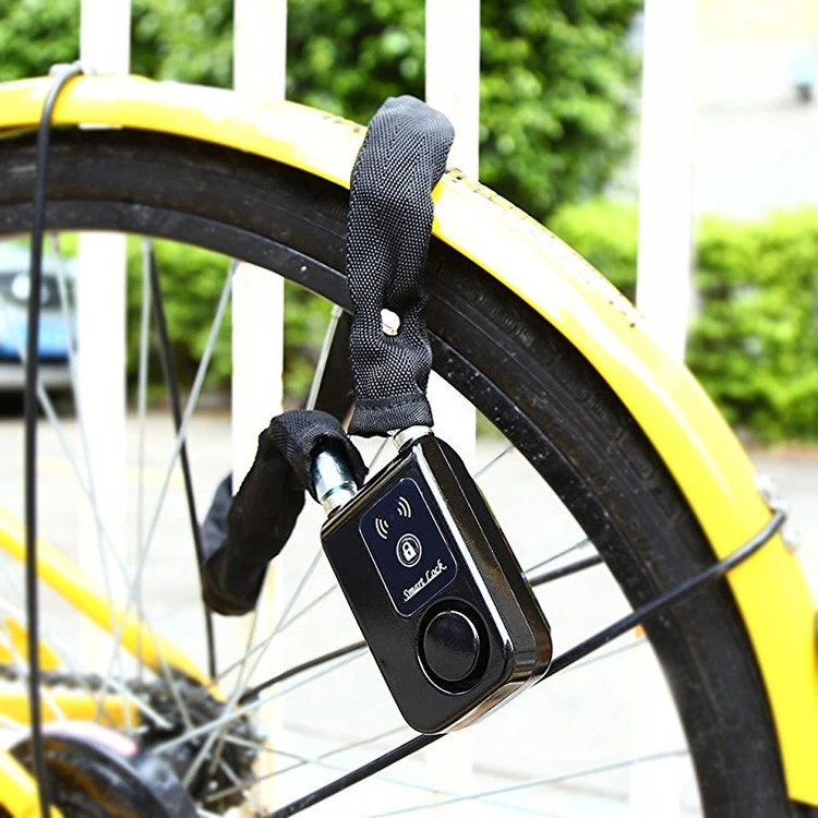 mobile phone app remote control keyless bike lock burglar proof smart bicycle  alarm Lock