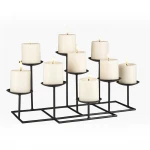 Modern Black Candle Candelabra Metal Wire Decorative Candle Holder for Home Decor