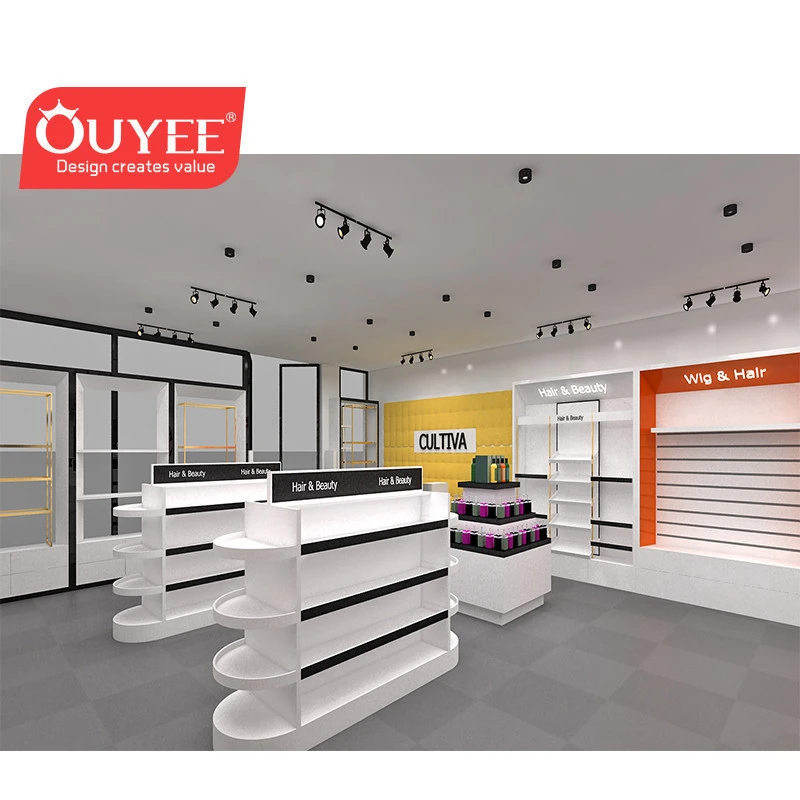 Buy Modern Cosmetic Store Display Shelf Rack Wig Hair Extension Shop Design  from Guangzhou Ouyee Display Co., Ltd., China 