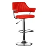 Modern Design Red PU Leather Swivel Bar Stool Chair for Restaurant