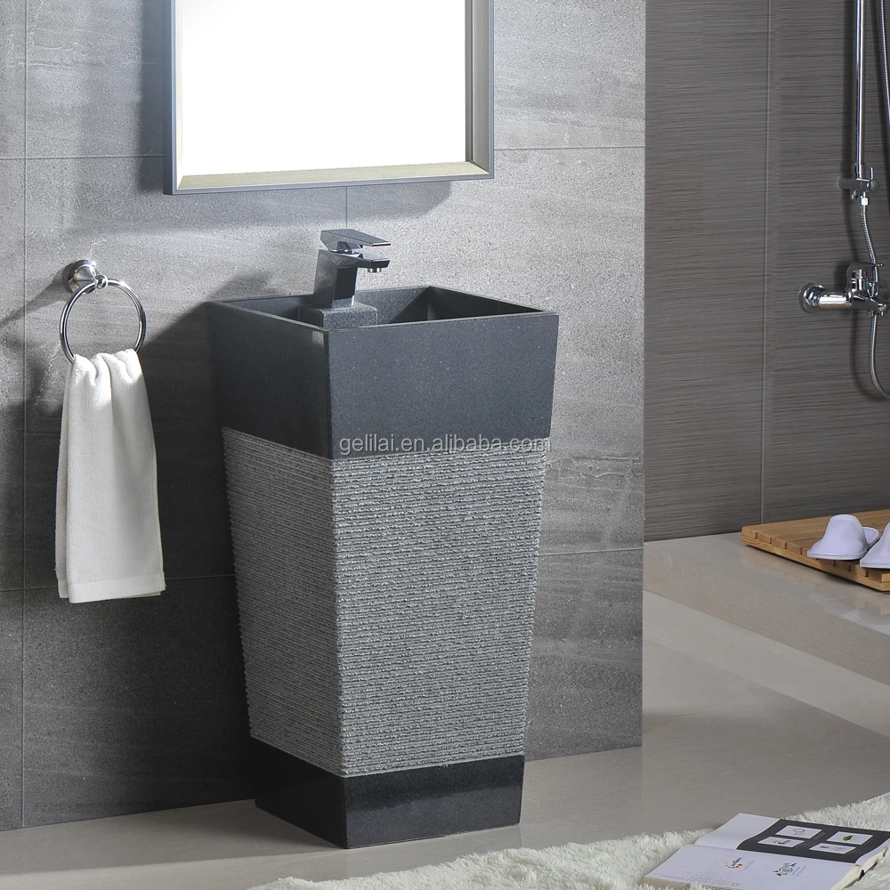 Modern european style bathroom wash basin sink marble pedestal basin