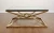 Import Modern glass top polished stainless steel base coffee table gold from China