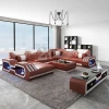 Modern Hotel Office Commercial Furniture Sectional L Shape Corner real  Leather Sofa