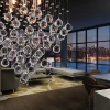 Modern Suspended Crystal Pendant Light K9 Clear Ball Crystal Glass Indoor Hotel Decor