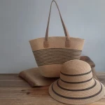 Modernization Tote Pu Strap Straw Fedora Hat Shoulder Bag Woven Straw Woman Bohemian Hat And Bags
