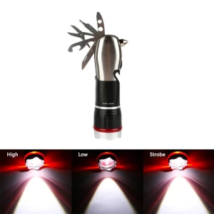 Multifunctional  Car Safety Hammer 5 different tools zoomable flashlight battery powered Emergency camping  flashlight torch