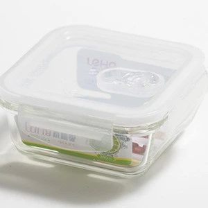 Multifunctional storage meal prep bpa free glass food container plastic lid with high quality